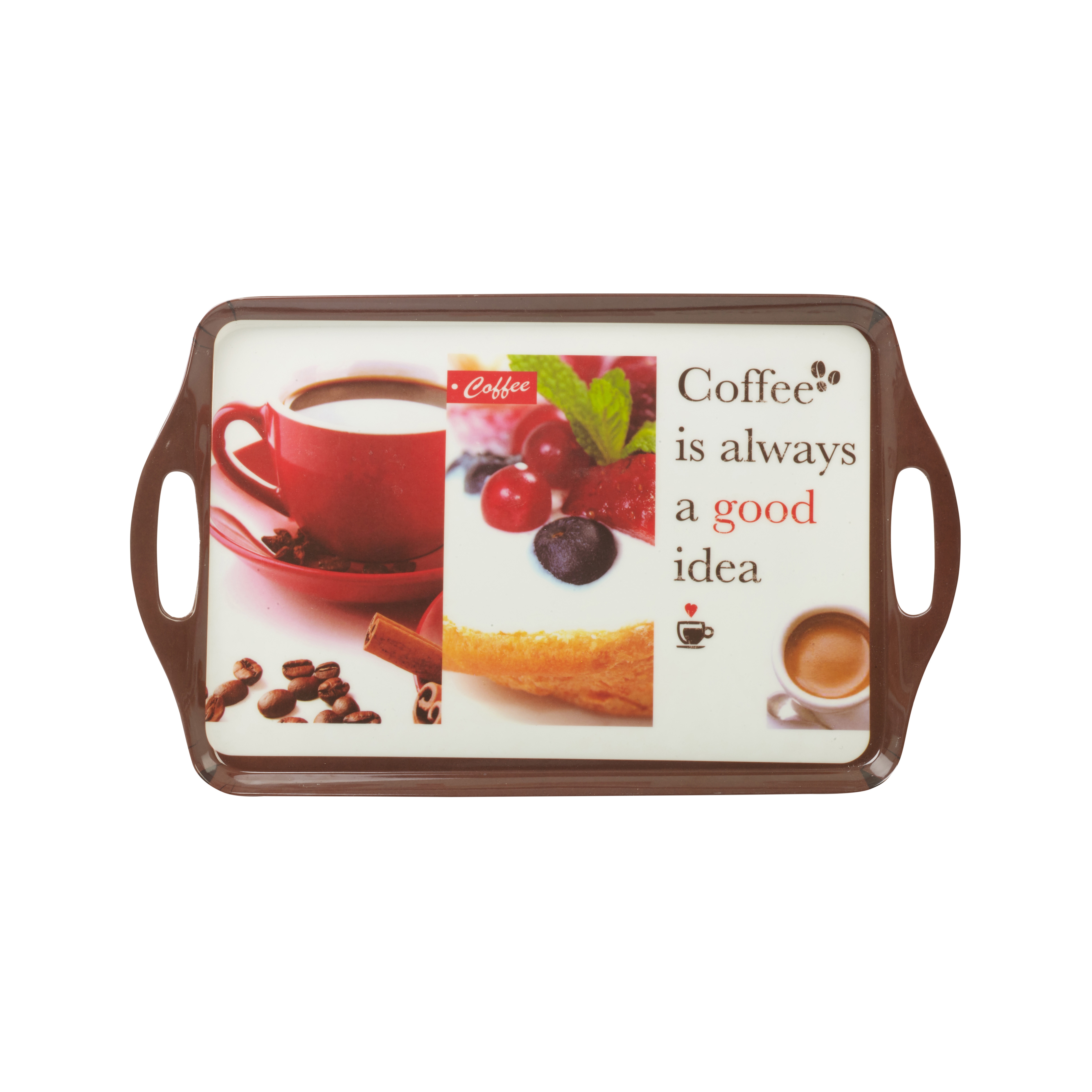 Coffee Style Melamine Serving Tea Sandwich Biscuit Snack Tray Trays