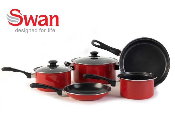 swan retro induction pan set