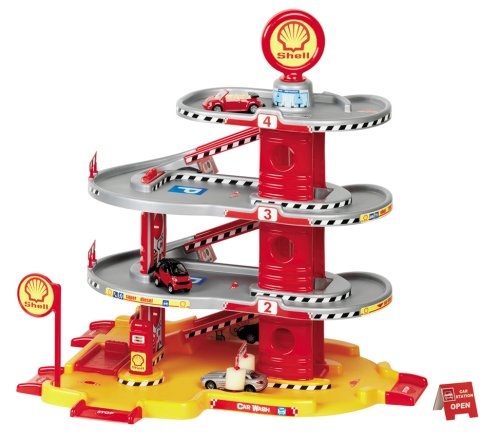 Car Park Garage 4 Level Station Wash Lift Ramp Petrol Kids Toy Set + 2