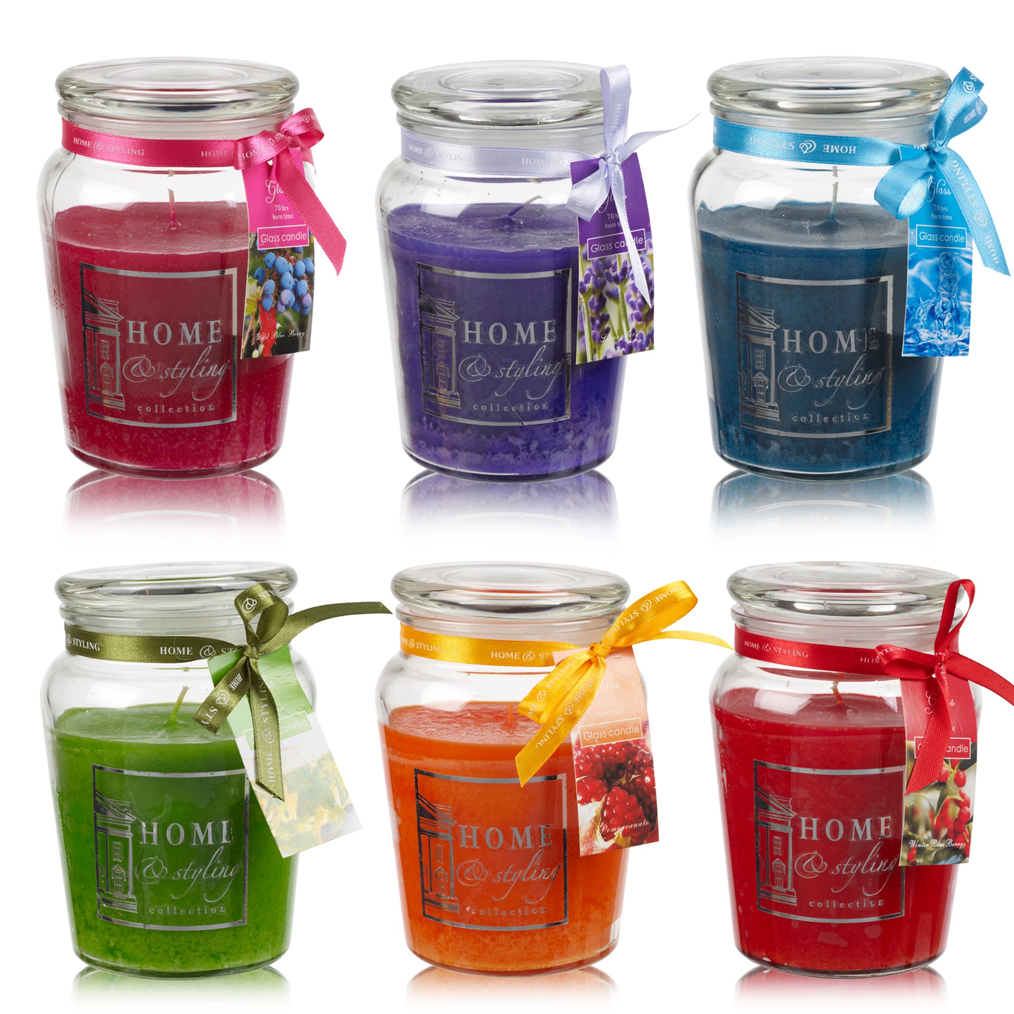 40 Hr Hour Scented Candle In Airtight Glass Jar With Lid Fragrances Burn Time Ebay 