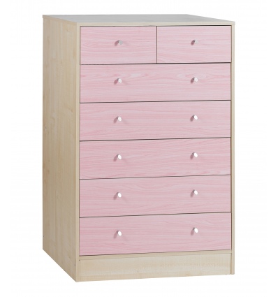 Malibu 5+2 Pink Drawer Chest [719-3453]