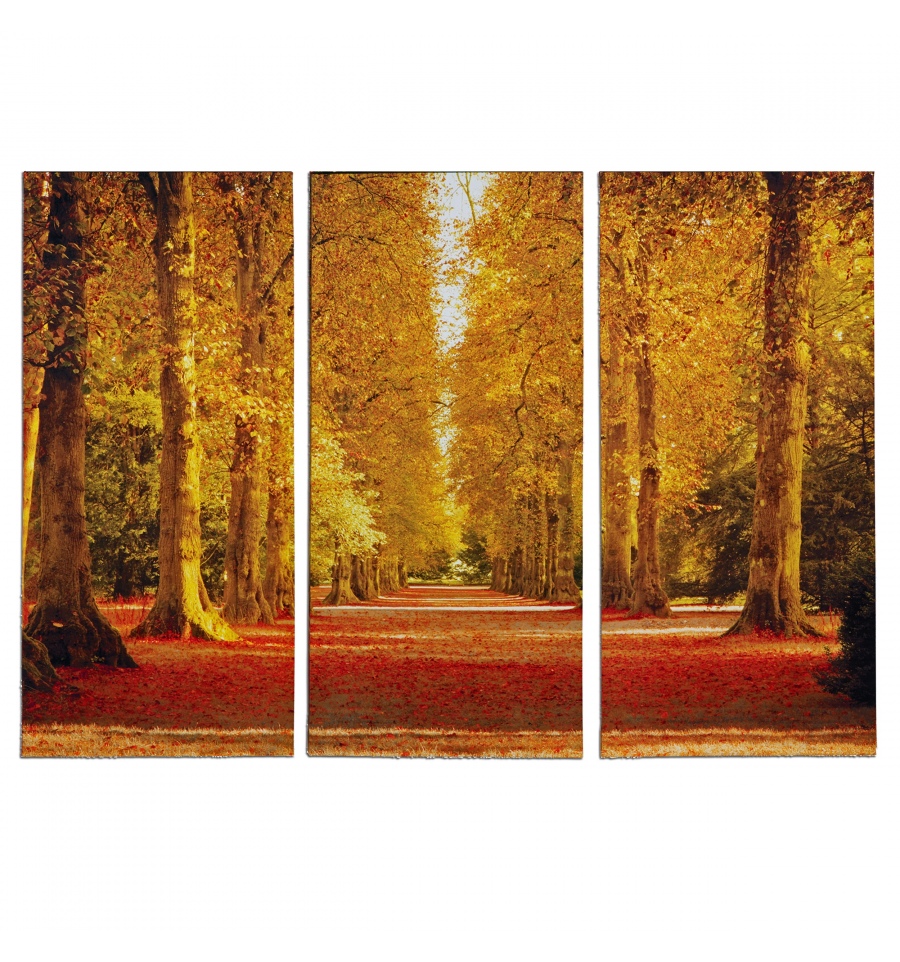 Golden Wood Triptych Canvas [126601] - Easygift Products