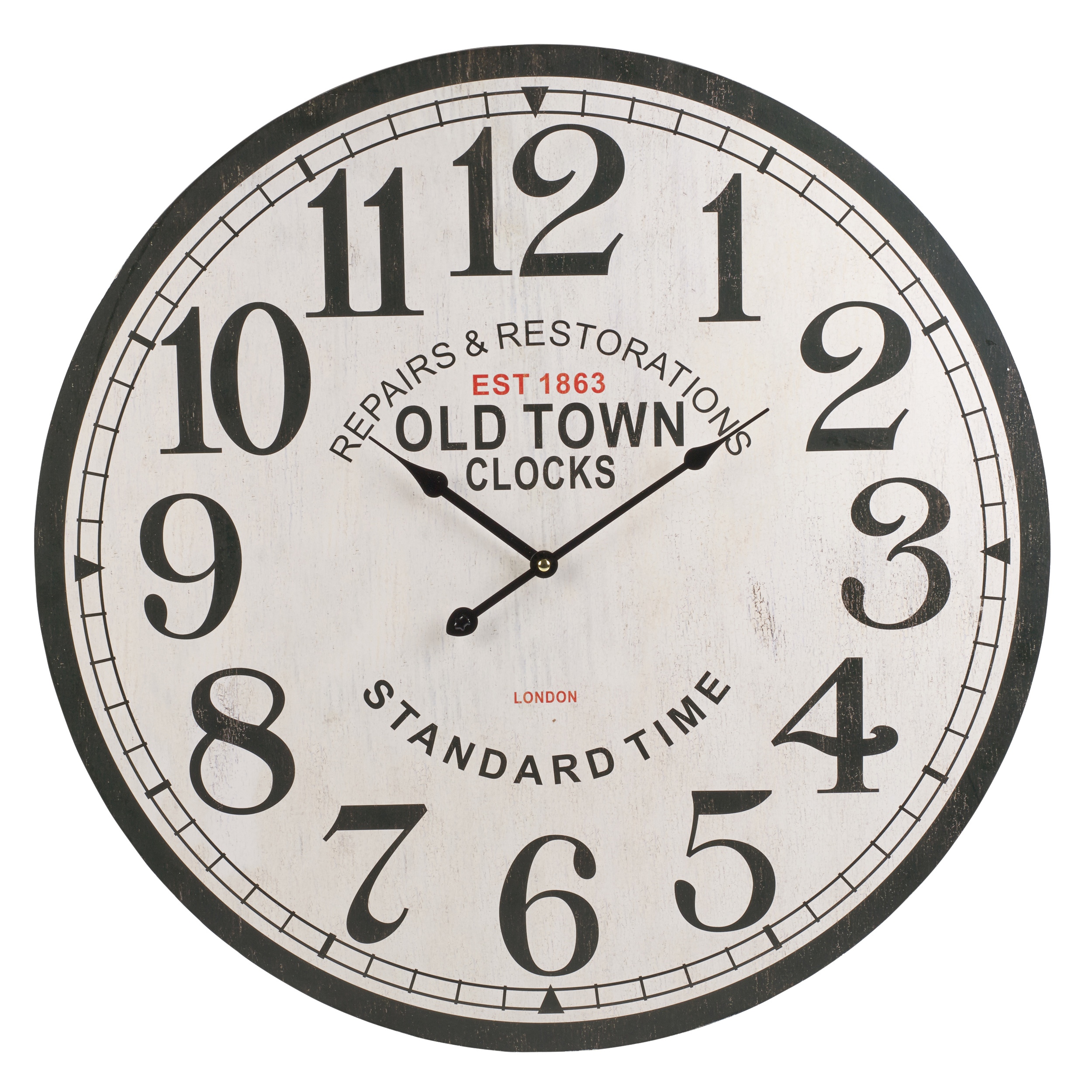 60cm round shabby wall clock 040336