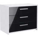 Sywell Black Gloss & White 3 Draw Chest [643/9039]