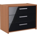 Sywell Black Gloss & Walnut 3 Draw Chest [643/8762]