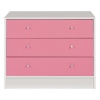 Malibu 3 Drawer Wide Chest - Pink on White [152/6734]