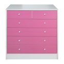 Malibu 4+2 Drawer Chest - Pink on White [191/7013]