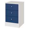 Malibu 3 Drawer Bedside Chest - Blue on White [146/5730]