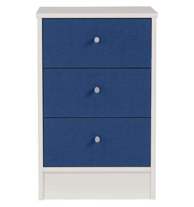 Malibu 3 Drawer Bedside Chest - Blue on White [146/5730]