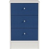 Malibu 3 Drawer Bedside Chest - Blue on White [146/5730]