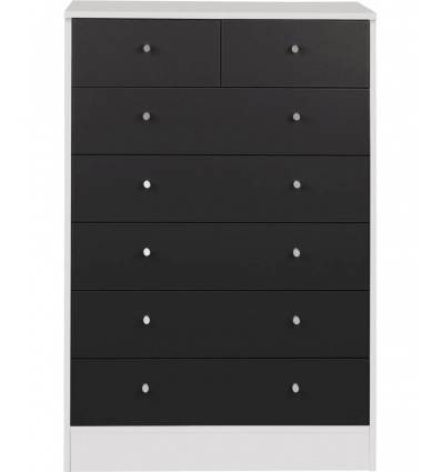 Malibu 5+2 Drawer Chest - Black on White [152/6095]