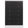 Malibu 5+2 Drawer Chest - Black on White [152/6095]