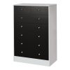 Malibu 5+2 Drawer Chest - Black on White [152/6095]