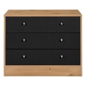 Malibu 3 Drawer Wide Chest - Black on Pine [146/4119]