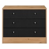 Malibu 3 Drawer Wide Chest - Black on Pine [146/4119]