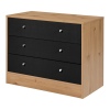 Malibu 3 Drawer Wide Chest - Black on Pine [146/4119]