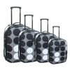 Set of 4 Dot Design Suitcases - Pink