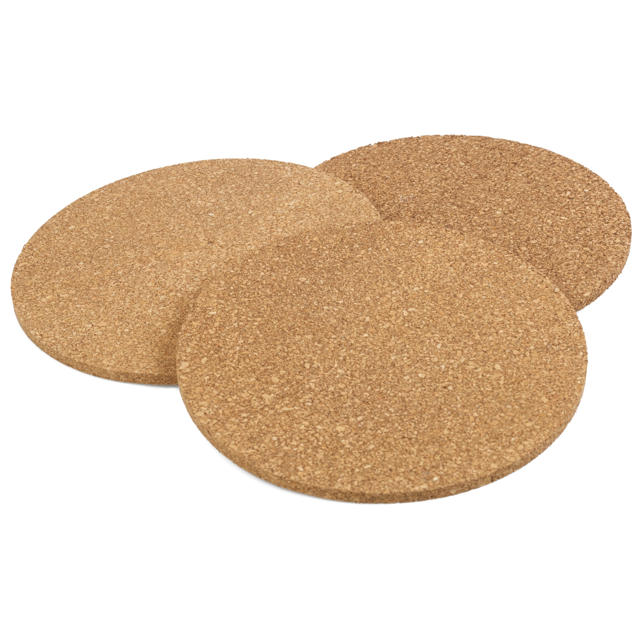 Three 20cm Natural Cork Heat Resistant Hot Pots Pans Coasters Worktop