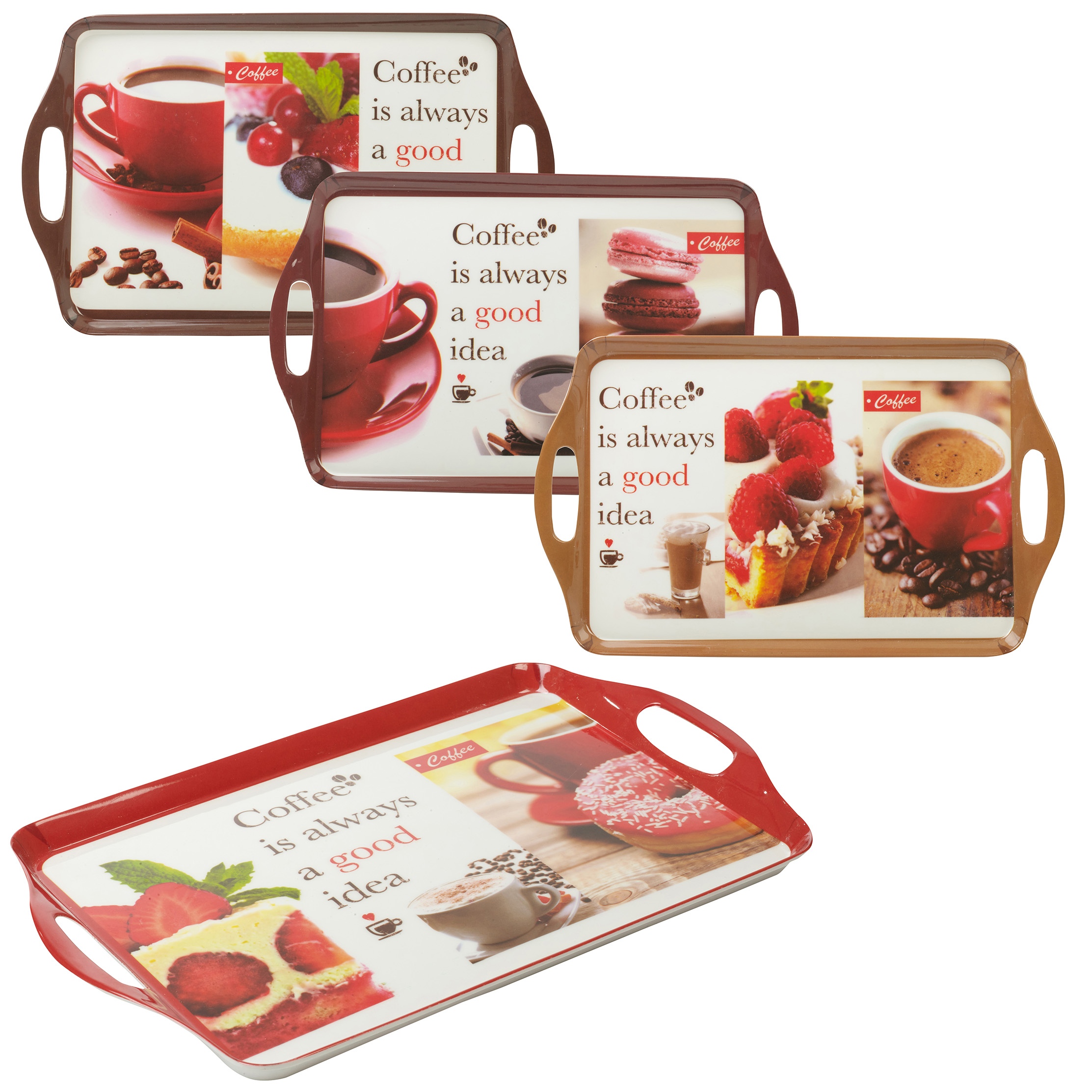 Coffee Style Melamine Serving Tea Sandwich Biscuit Snack Tray Trays ...