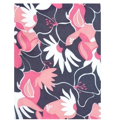 Set of 4 Flowery Trolley Cases - Navy/Pink