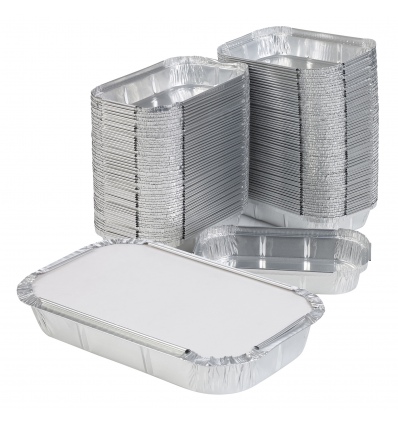 Pack of 100 Silver Baking Foil Tray 19x12cm - Easygift Products