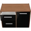 Sywell 5 Drawer 1 Door Chest - Walnut Effect and Black [1876154]