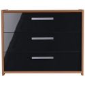 Sywell 3 Drawer Chest - Walnut Effect and Black Gloss [1717316]