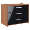 Sywell 3 Drawer Chest - Walnut Effect and Black Gloss [1717316]