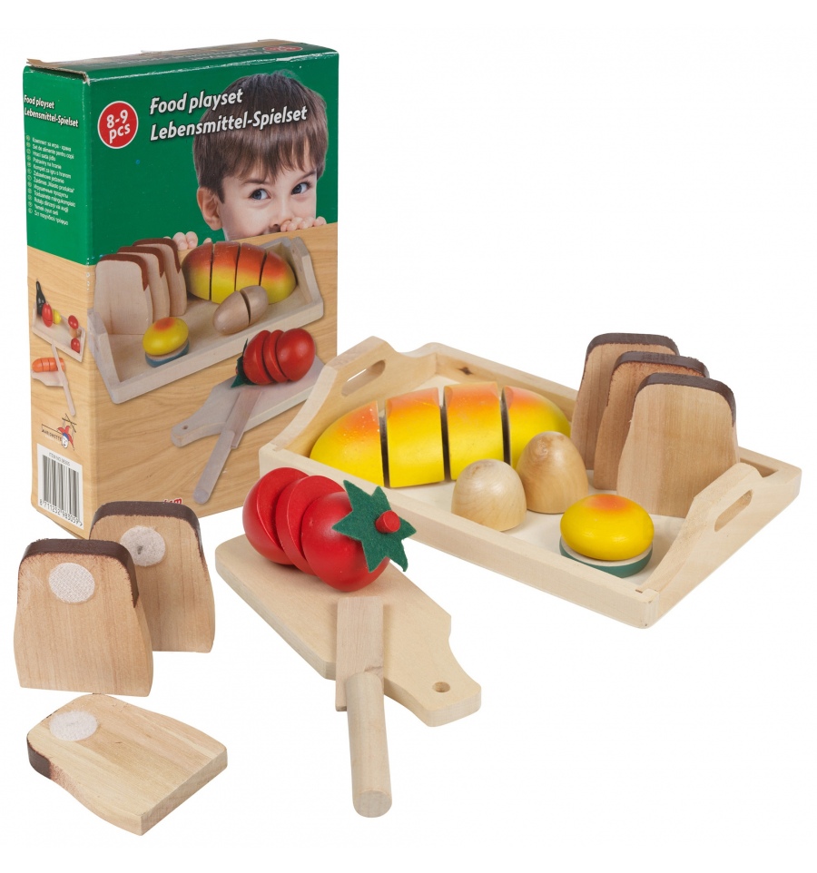 wooden food playset