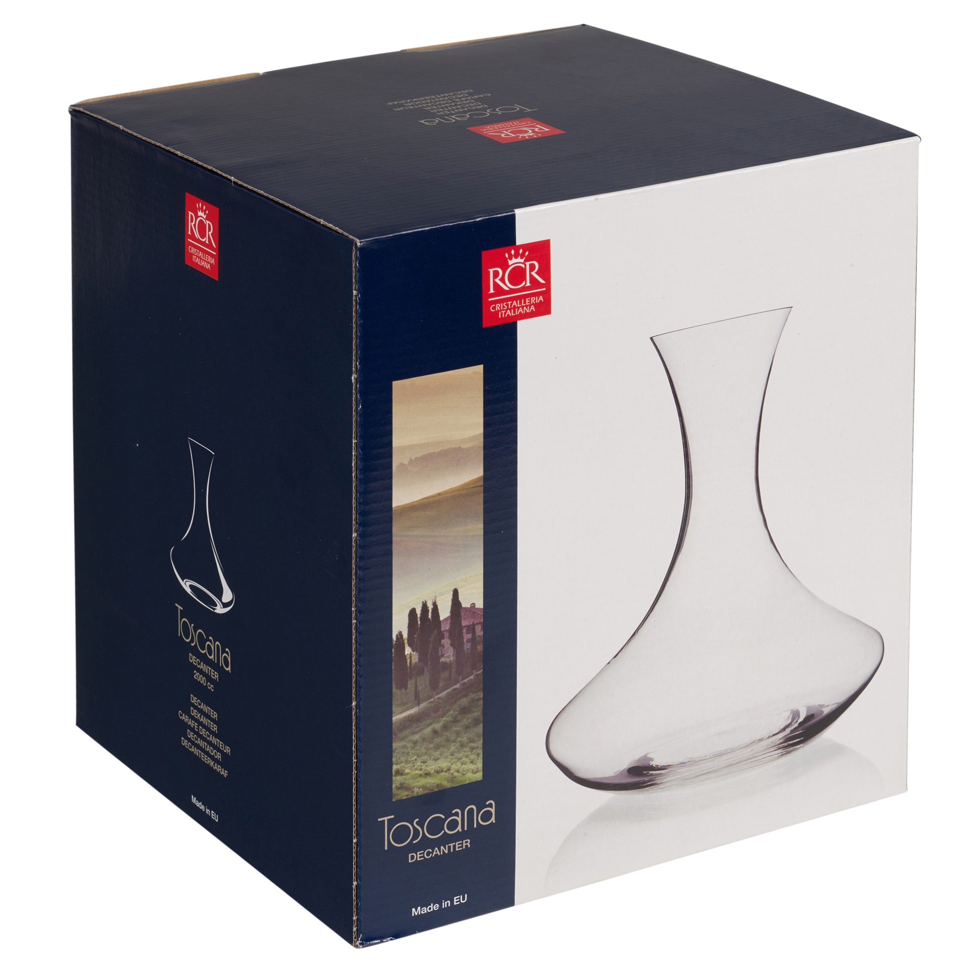 RCR 2 Litre Crystal Glass Wine Decanter Whisky Spirits Table Gift Boxed ...