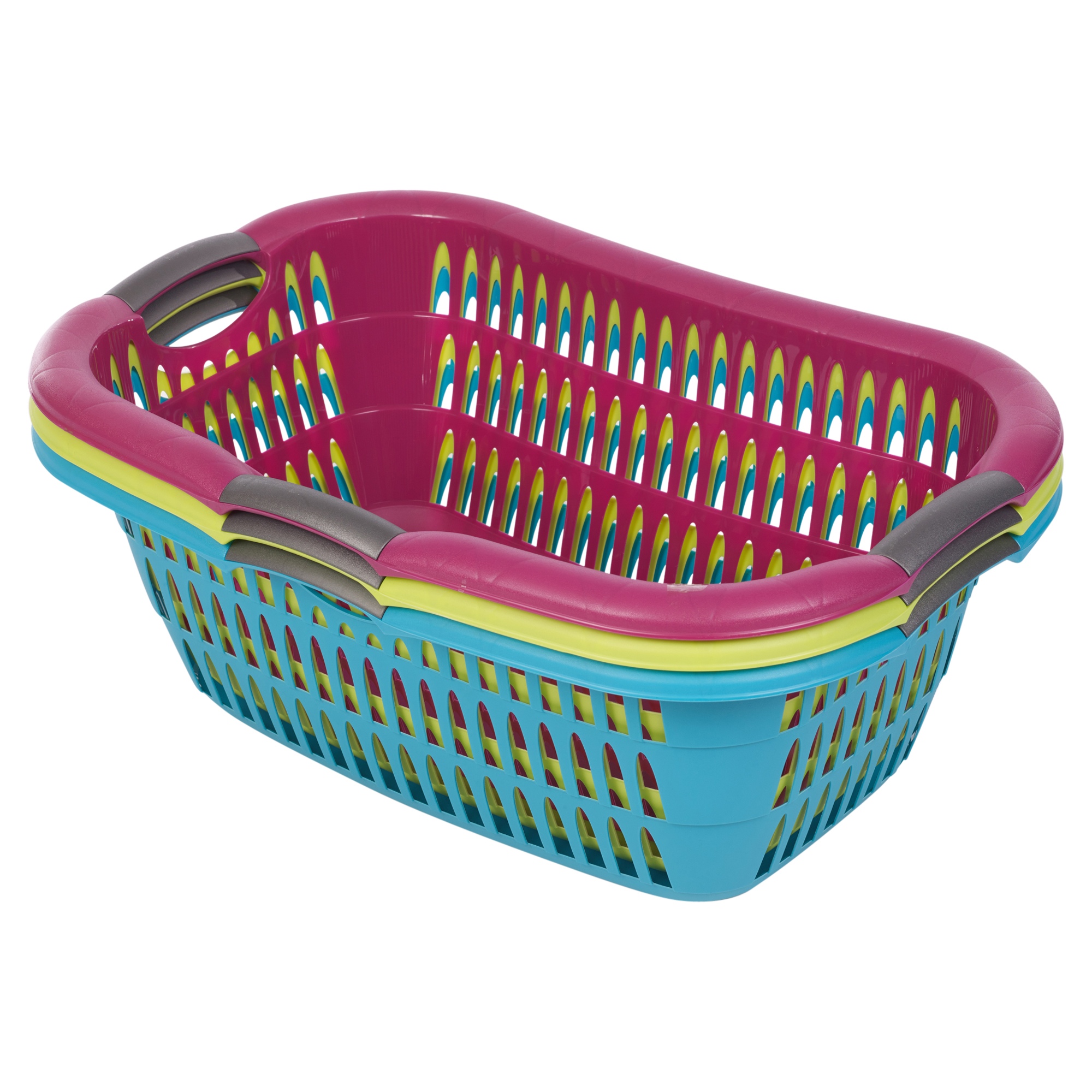 Plastic Hipster Laundry Basket Handles Storage Washing Hamper Bin ...