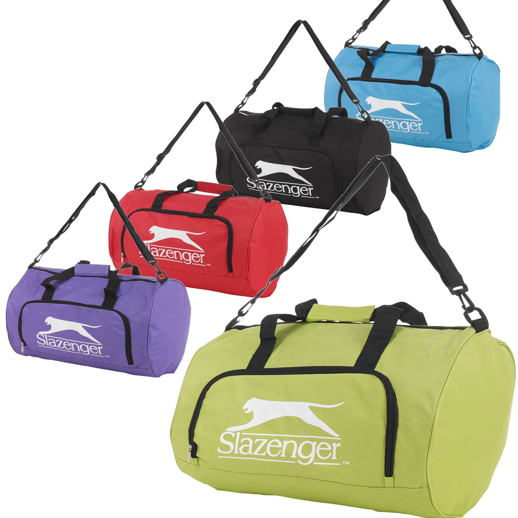 Slazenger Sports Gym Holdall Bag Travel Lightweight Luggage Weekend ...