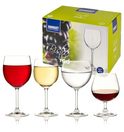 Bistro by Banquet Crystal Red Wine Glasses