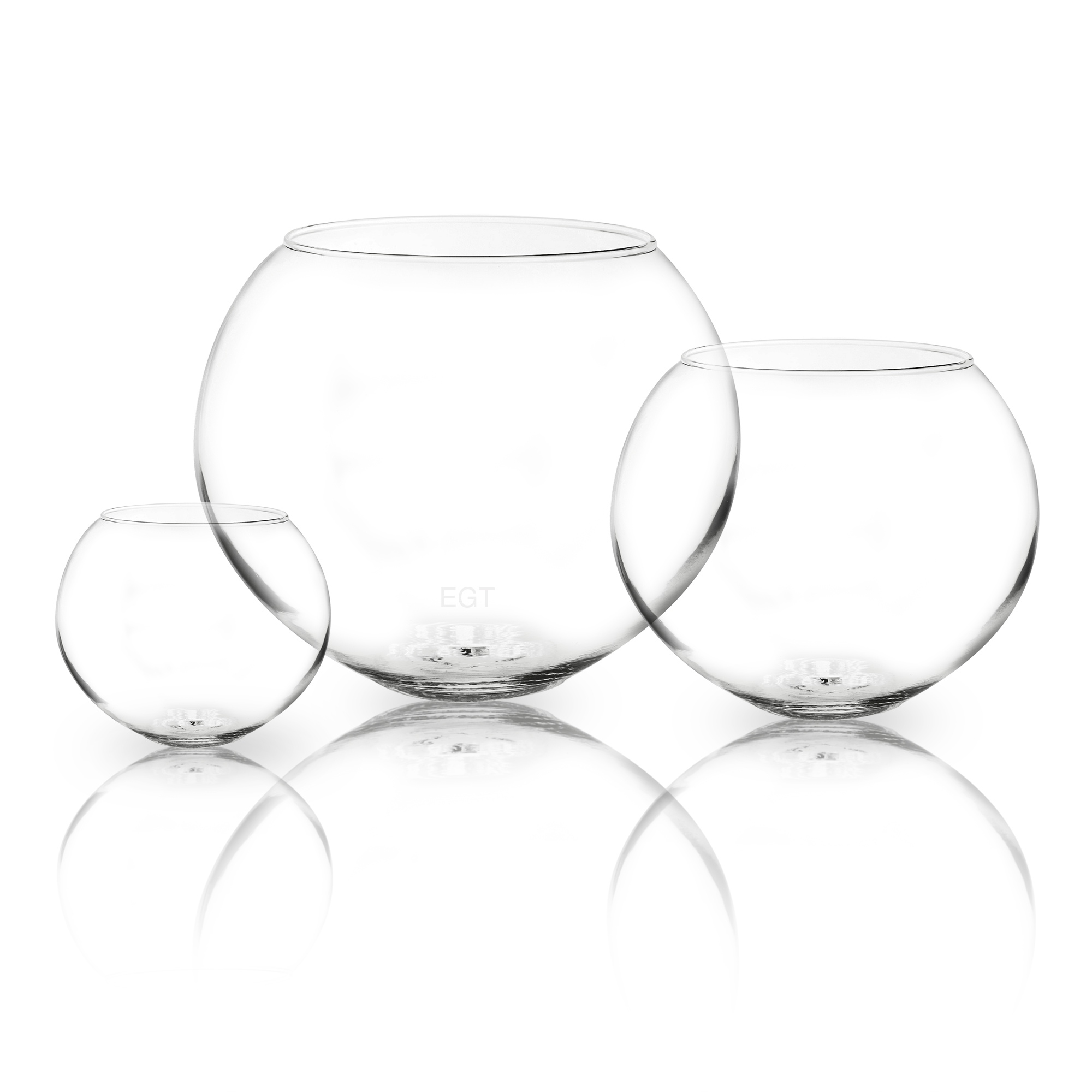 Decorative Glass Bowl Centrepiece Fish Round Balloon Clear Bubble