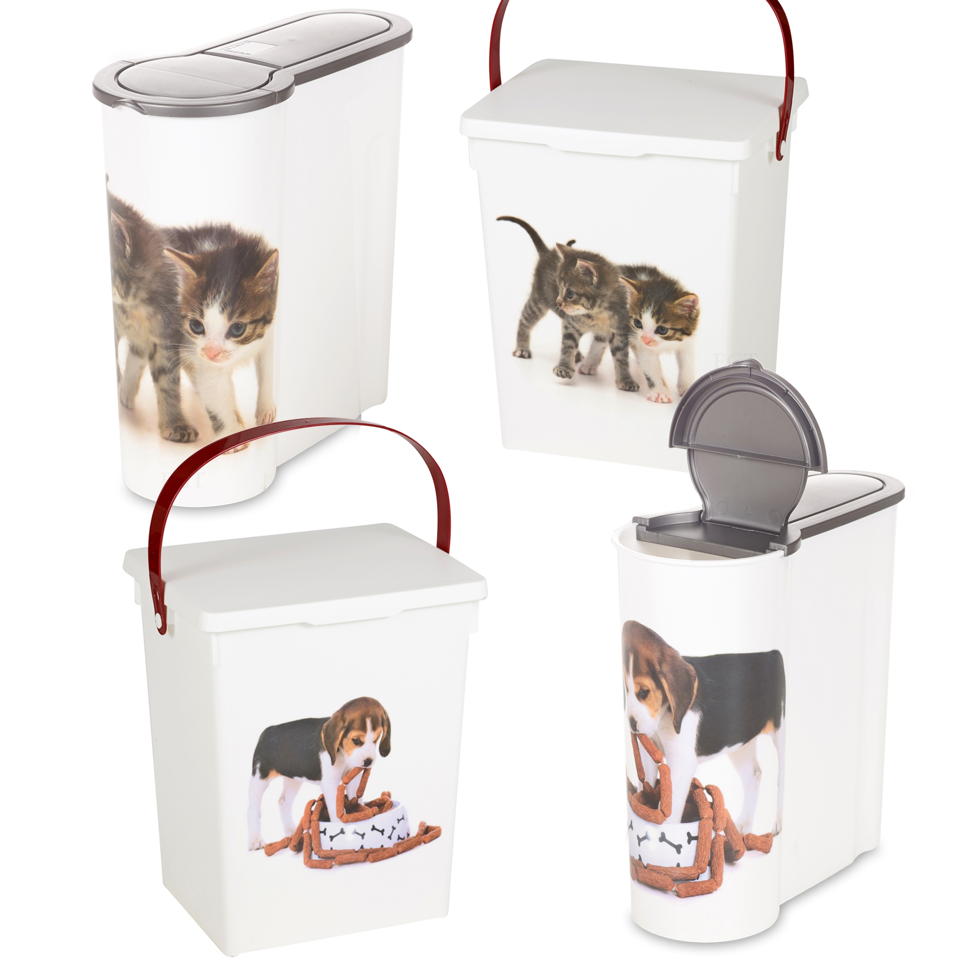 Cat Dog Pet Food Storage Container Box Bucket Bin Table Top Kitchen