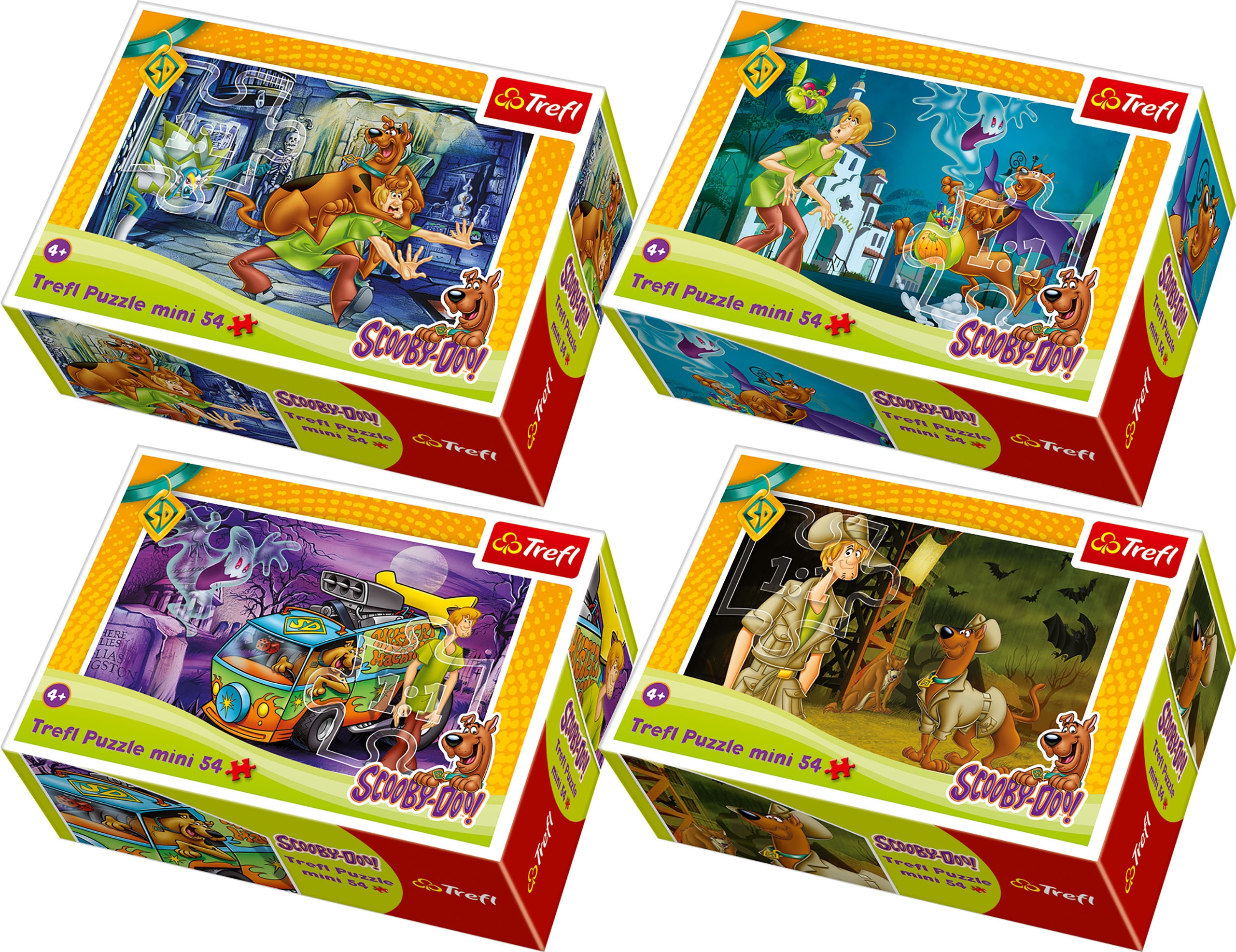 Trefl Mini 4 x 54 Pieces Kids Boys Scooby Doo & Shaggy Jigsaw Puzzle ...