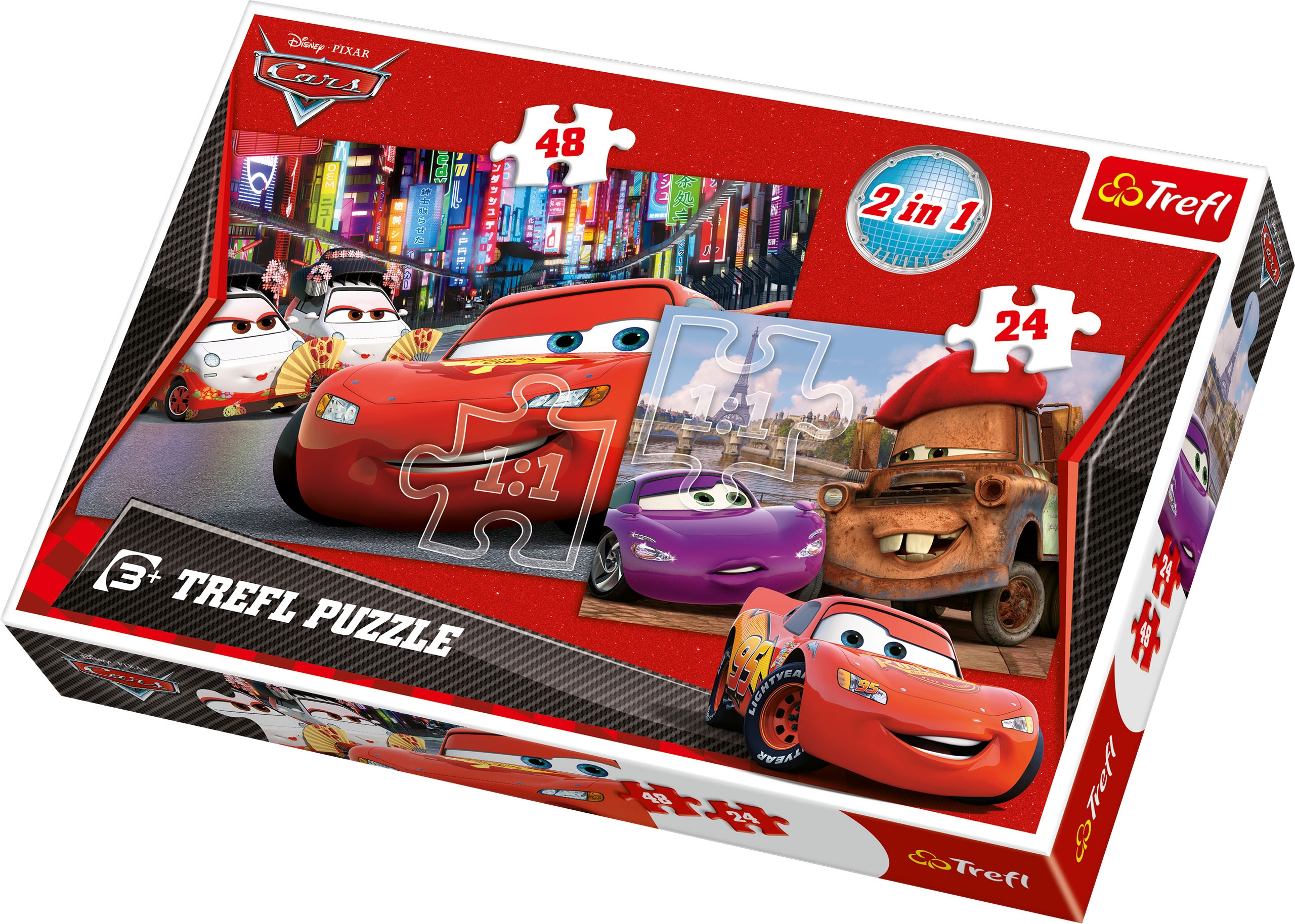 Trefl 2 In 1 24 + 48 Piece Boys Kids Disney Pixar Cars Tokyo Paris ...