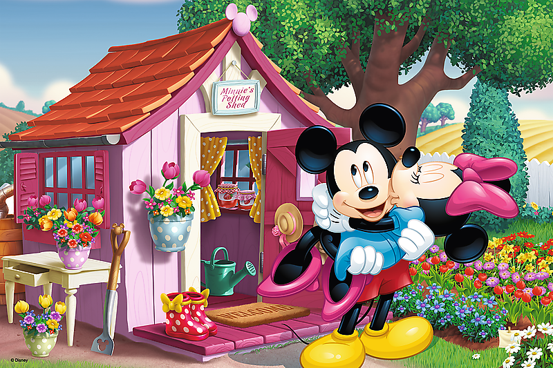 Trefl 60 Pièce Enfants Unisexe Mickey /& Minnie Mouse dans le jardin Jigsaw Puzzle Neuf