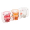 Arti Casa 3pc Coloured Glass Hurricane With Tea Light [547237]