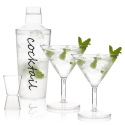 4 Pc Cocktail Shaker Set Inc 2 Martini Glasses [958595]