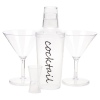 4 Pc Cocktail Shaker Set Inc 2 Martini Glasses [958595]