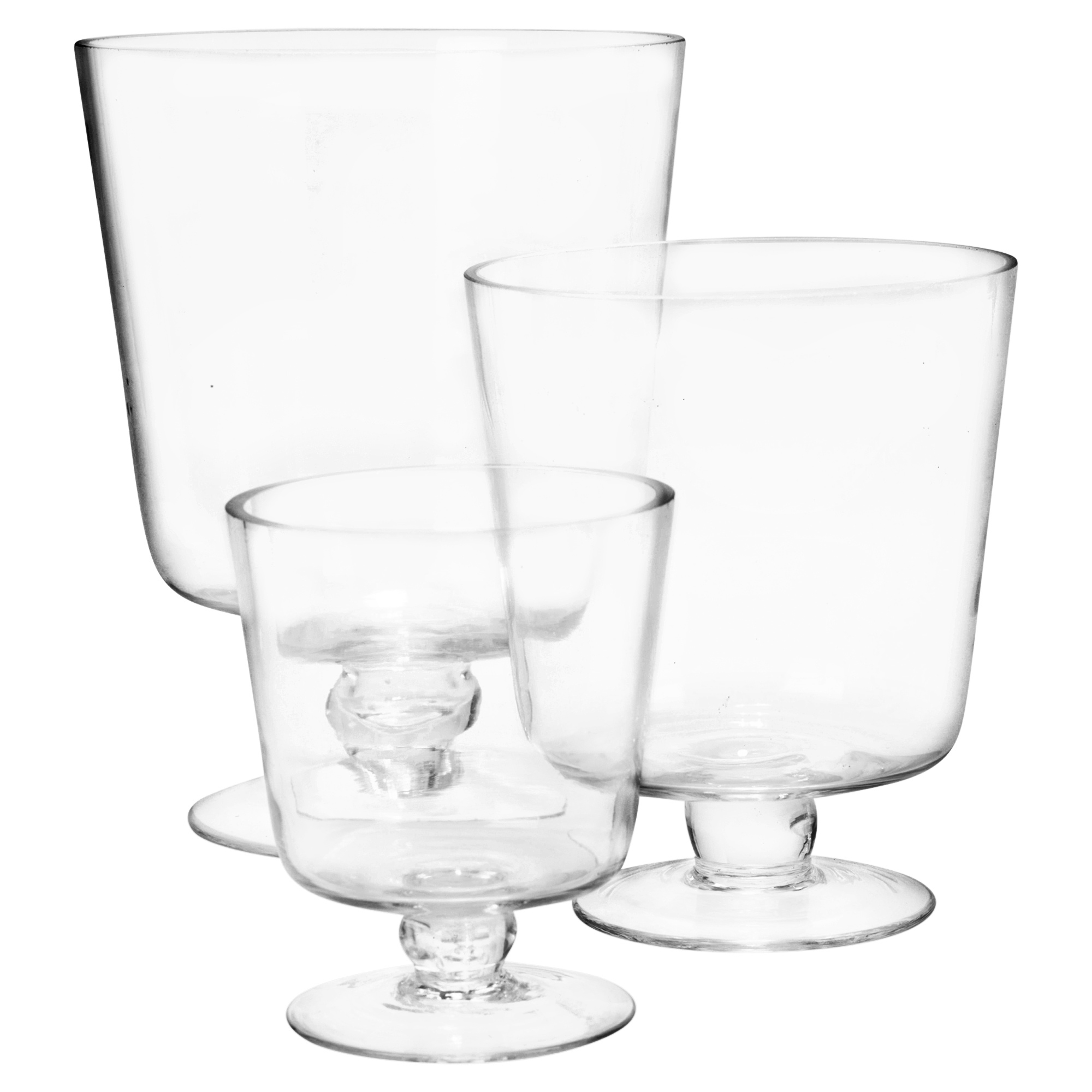 3 Piece Large Glass Vase Candle Holders Hurricane Wedding Table