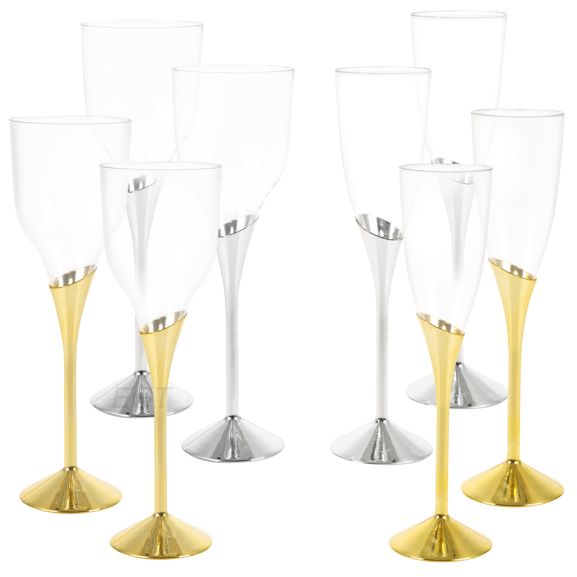 gold plastic wine glasses