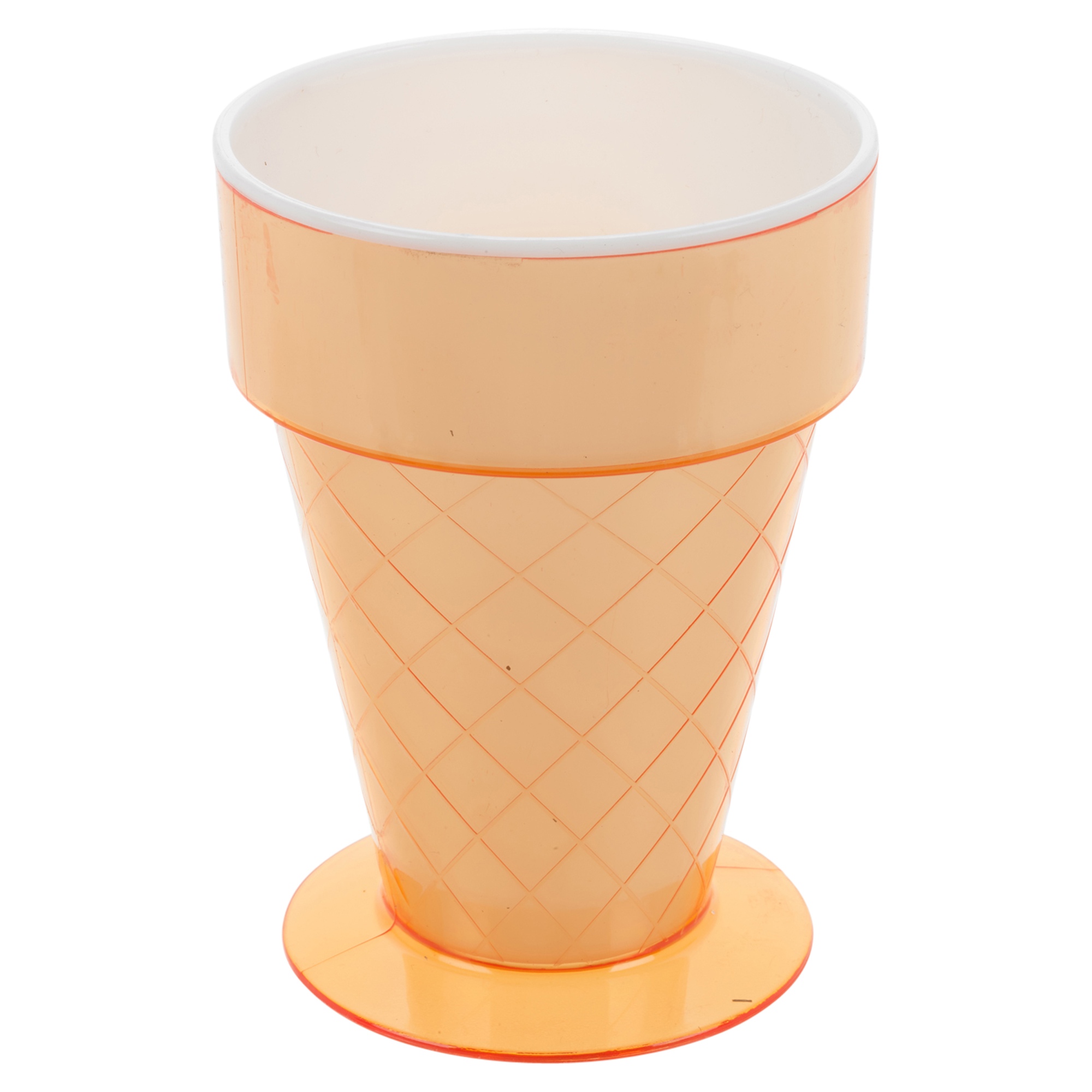 Set Of 4 300ml Plastic Ice Cream Cups Fruit Punch Dessert Cone Dish Cup