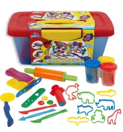 34 Pcs Kids Dough with Blue & Red Tub [11805][435630]