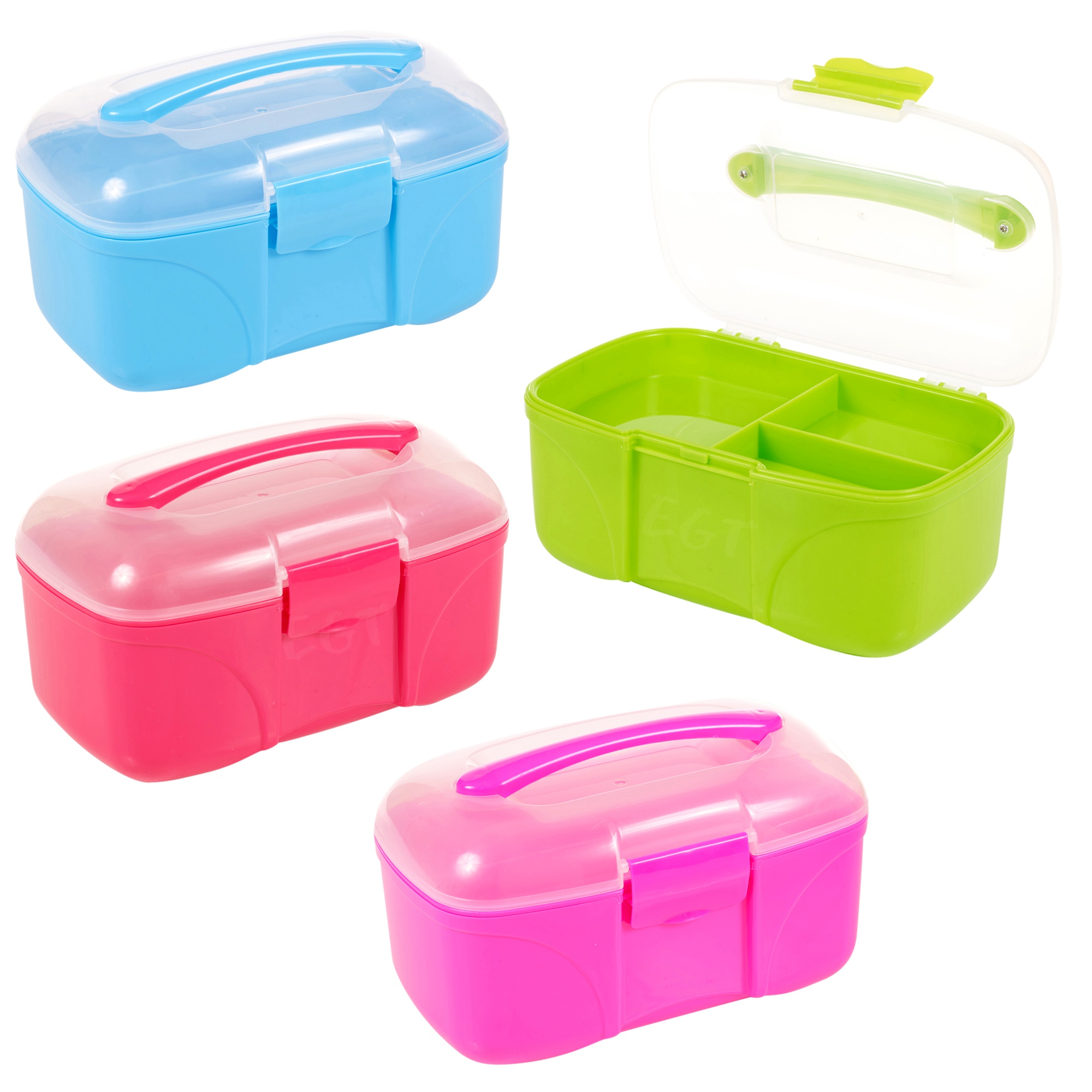 2 Tier Plastic Storage Box With Removable Draw Clip Lid Container Multi ...