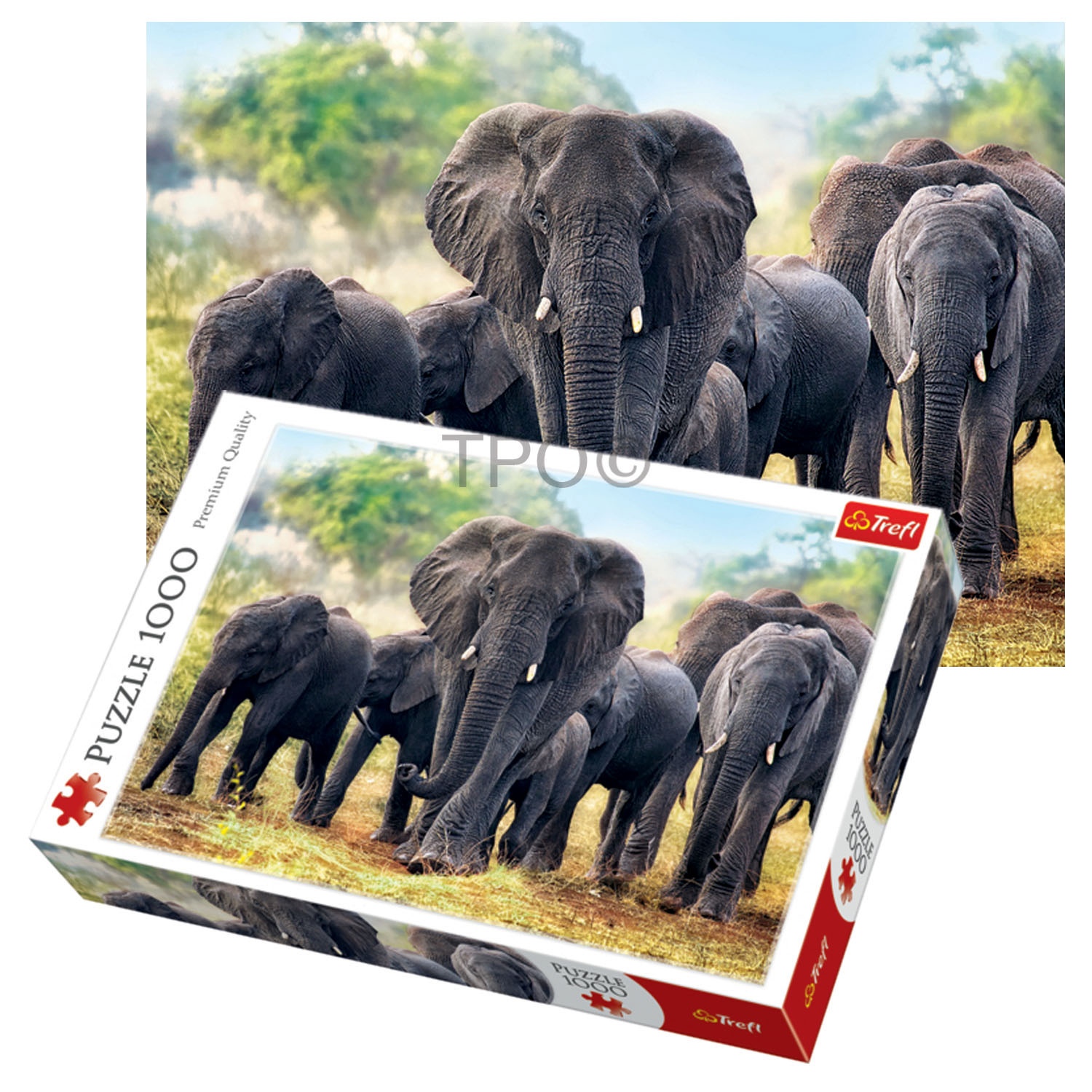 Trefl 1000 Piece Adult Large Forest African Elephants Safari Jigsaw