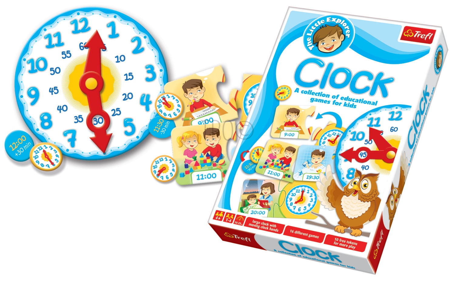 Educational Clock Game Childrens Learn To Tell The Time Card Toy Teaching Aid 5900511013306 eBay