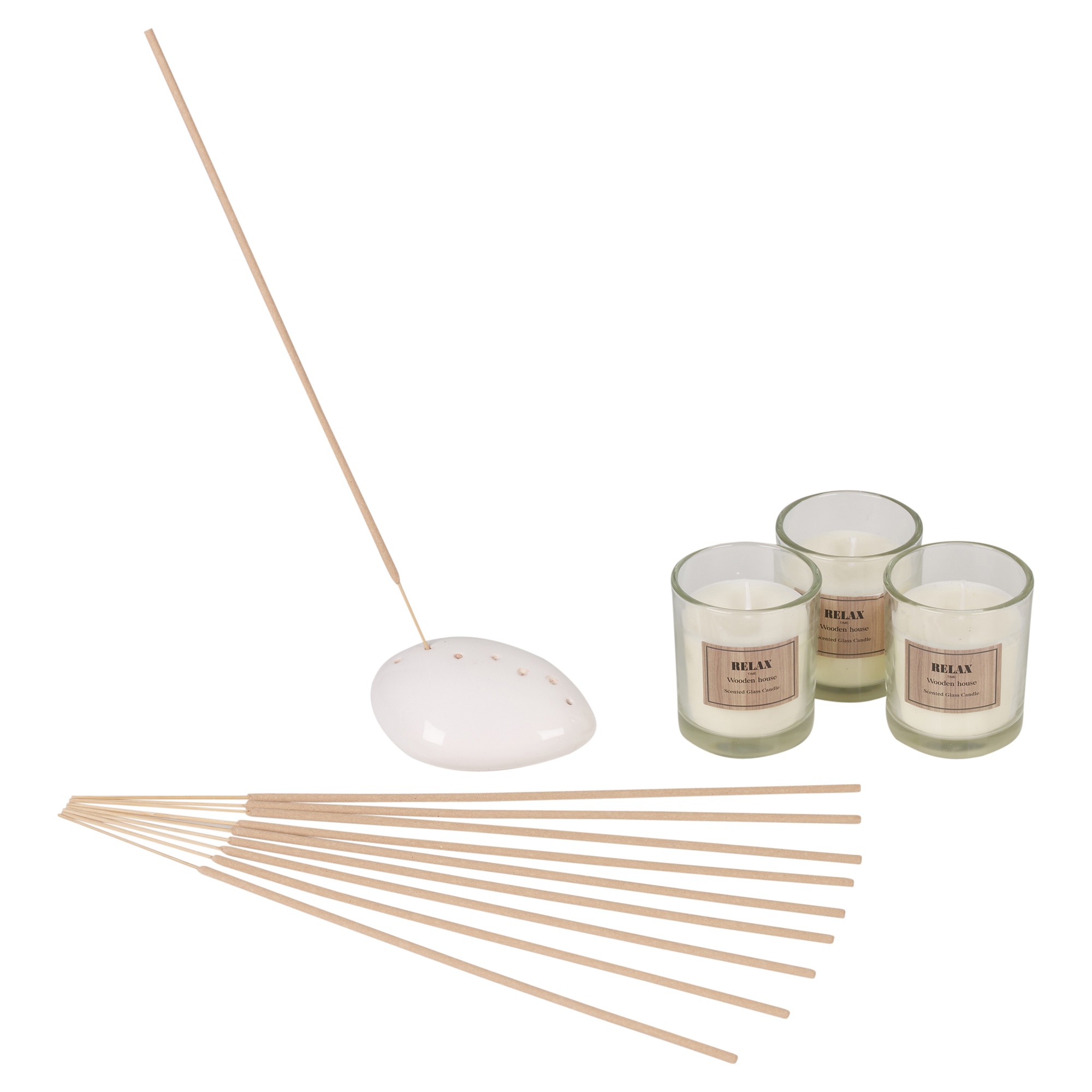 5pc Scented Candle And Incense Sticks Burner Holder Diffuser Fragrance