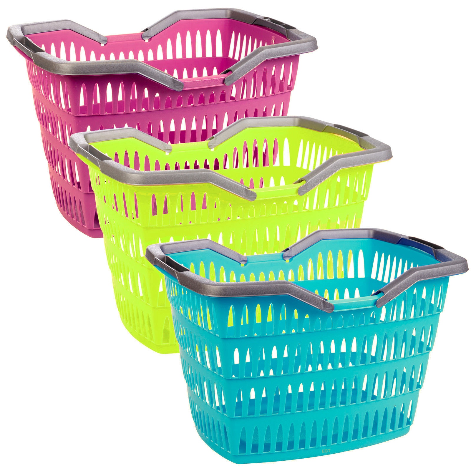 Large 30 Litre Laundry Basket With Folding Handles Storage Washing Bin ...